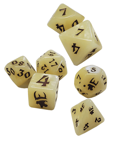 Munchkin 7 die set - Tan/Brown  Dice